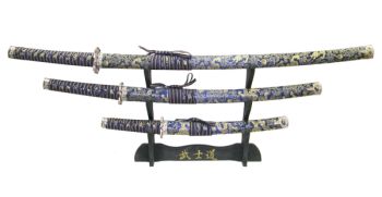 TRIS KATANE SETA BLU