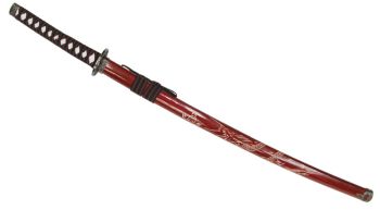 KATANA INCISIONE DRAGO ROSSA