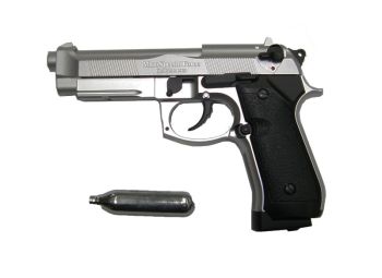 PISTOLA CO2 BERETTA M190 SILVER BLOWBACK HFC