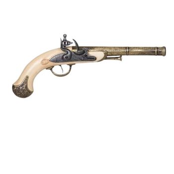 RIPRODUZIONE PISTOLA A PIETRA FOCAIA INGLESE AVORIO KOLSER